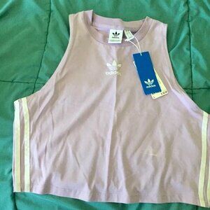 Women's Adidas Originals Crop Tank - Lilac Lavender Purple  -NWT - Size L